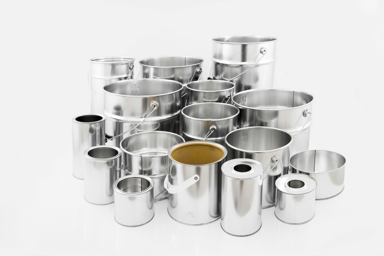Metal tins and metal pails